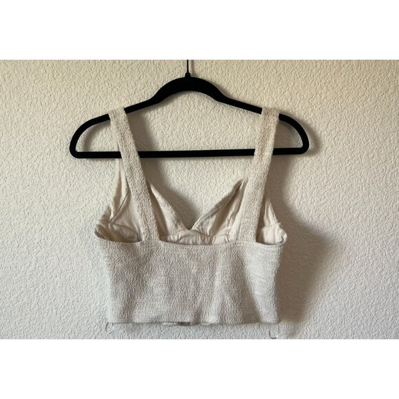 Zara Cream Textured Corset Tank Top Size L - Picture 5 of 7